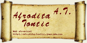 Afrodita Tontić vizit kartica